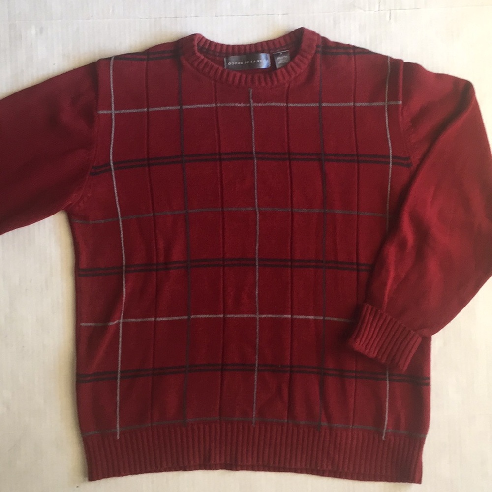 Oscar de la renta Argyle cotton sweater